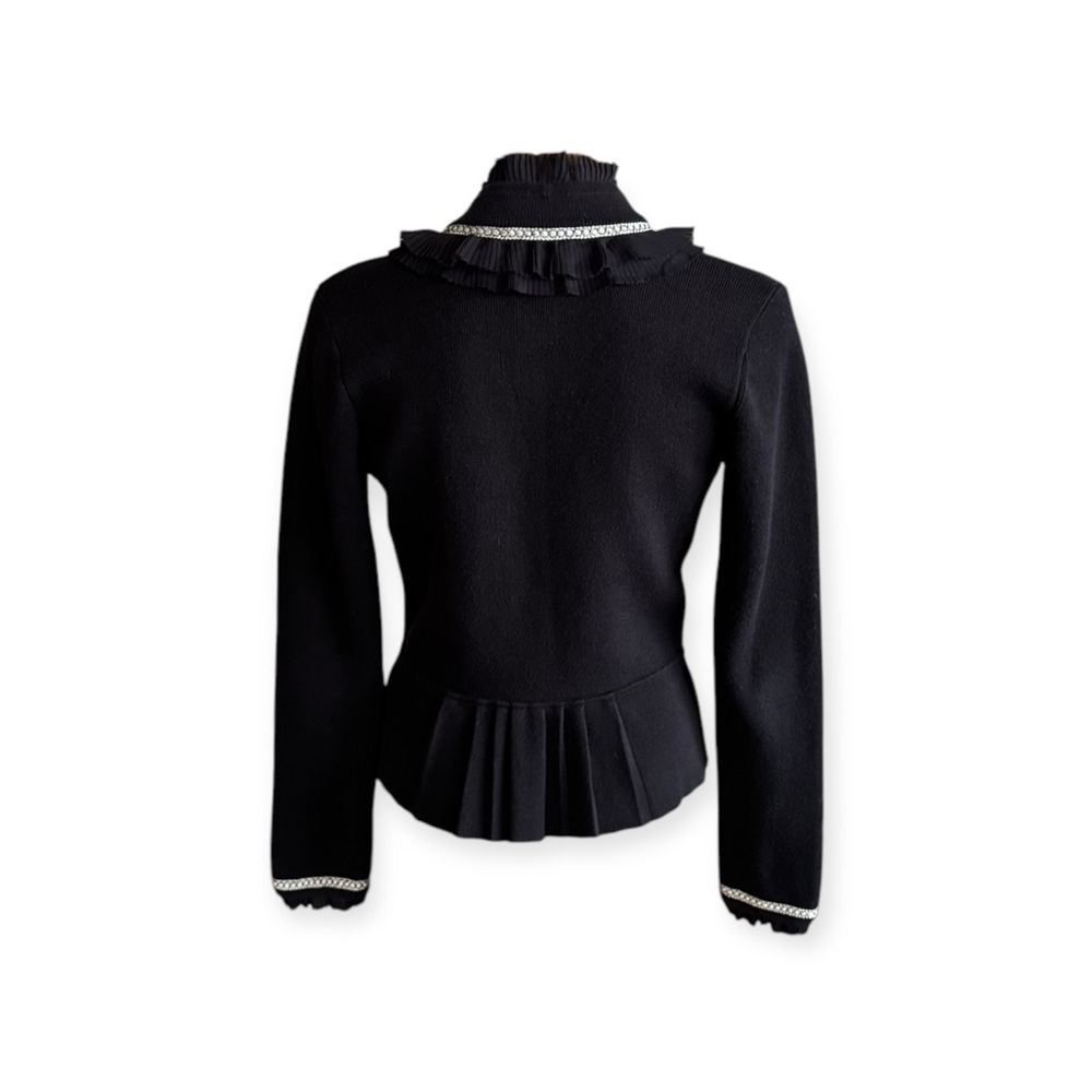 White House Black Market blazer ruffles medium business office Retro cardigan - Picture 4 of 14